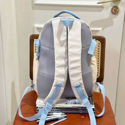 Panel Plaid Zip Backpack