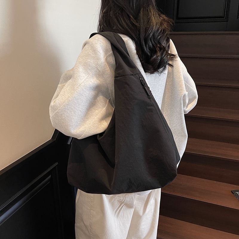 Plain Shoulder Bag Zip
