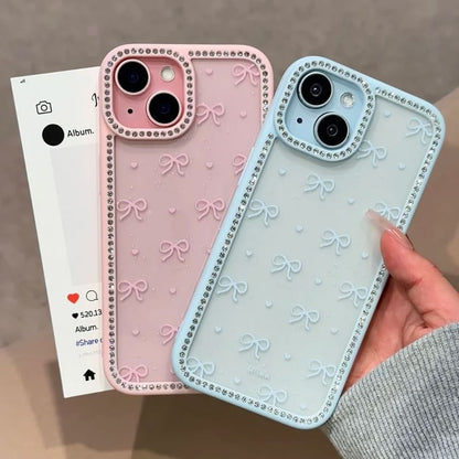 Case Bow Rhinestone Phone Print