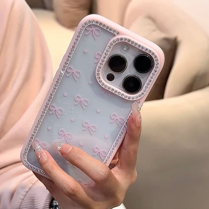 Case Bow Rhinestone Phone Print