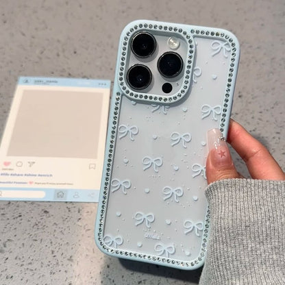 Case Bow Rhinestone Phone Print