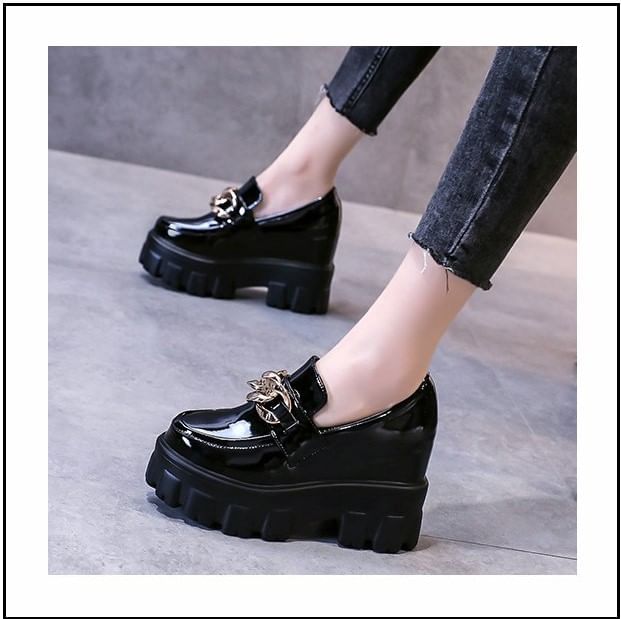 Wedge Loafers Platform Hidden