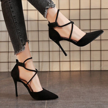 Stiletto Strapped Pointed Pumps Toe
