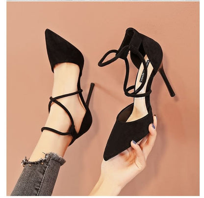 Stiletto Strapped Pointed Pumps Toe