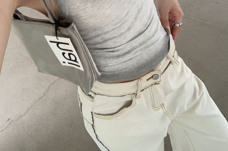 Tank Fit Top Neck Scoop Ribbed Gradient Slim