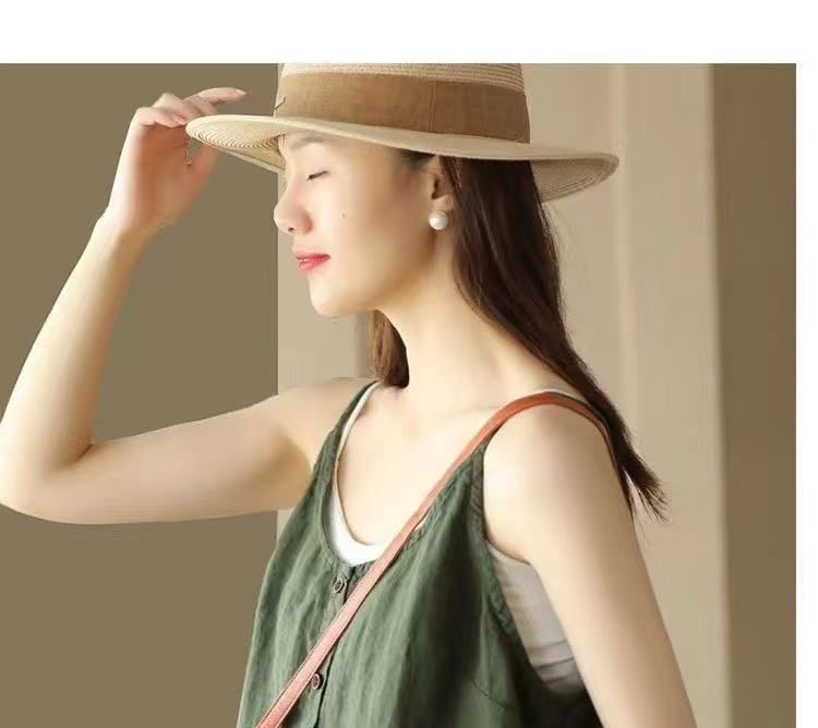 Buttoned Scoop Camisole Plain Neck Top