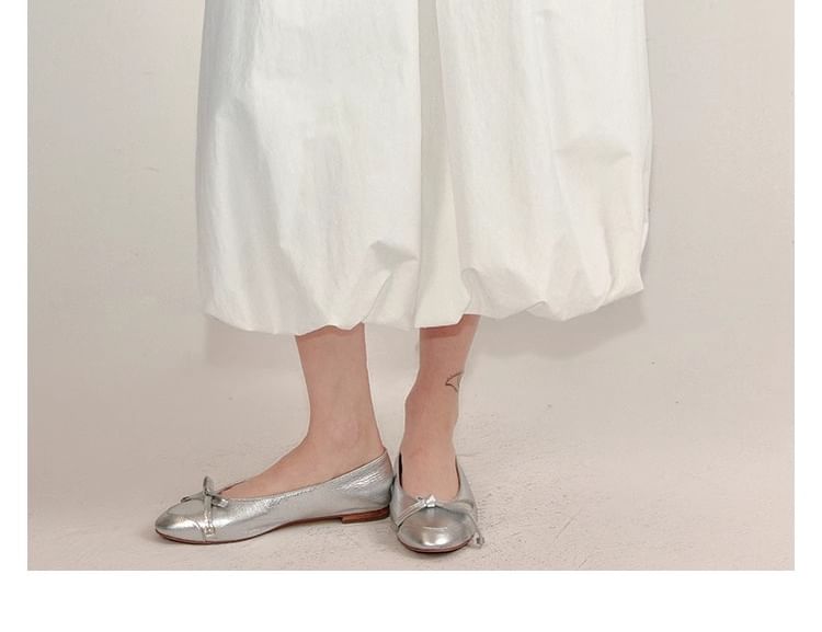 Elastic Skirt Paperbag Waist Midi Plain