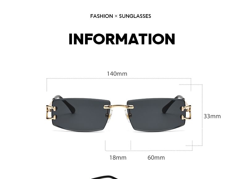 Frameless Square Sunglasses