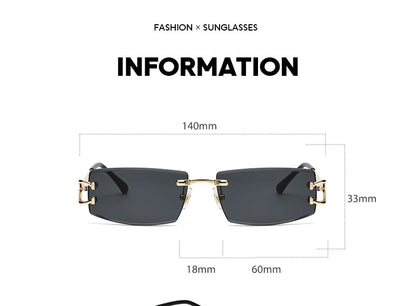 Frameless Square Sunglasses
