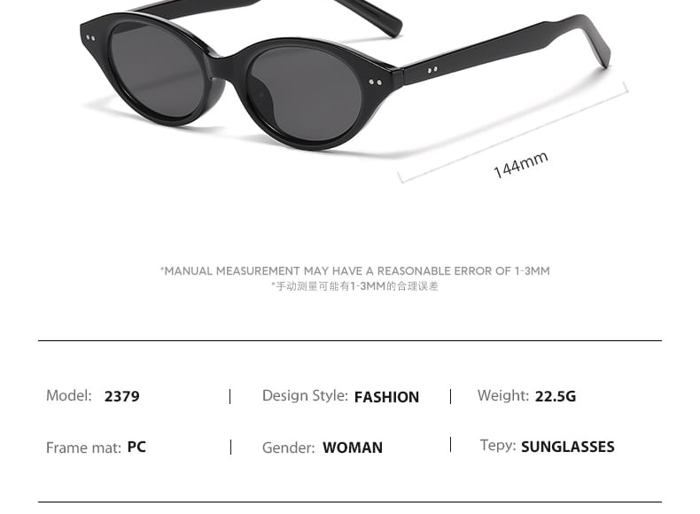 Oval Translucent Sunglasses