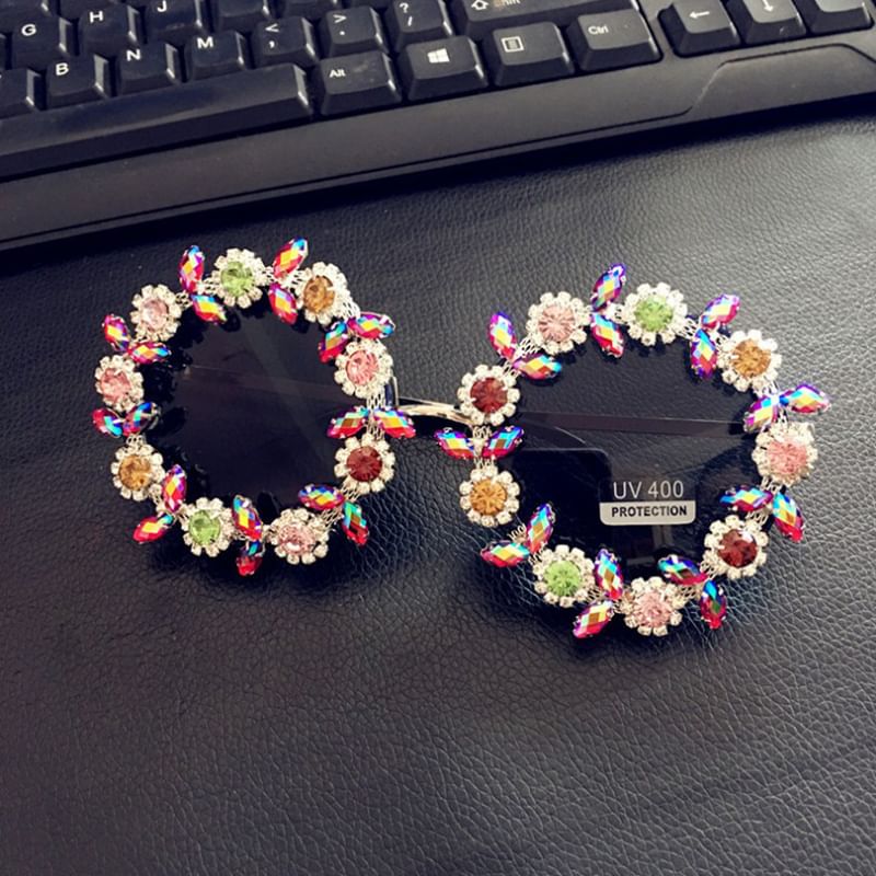 Sunglasses Rhinestone Floral