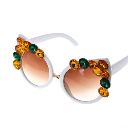 Rhinestone Sunglasses Eye Cat