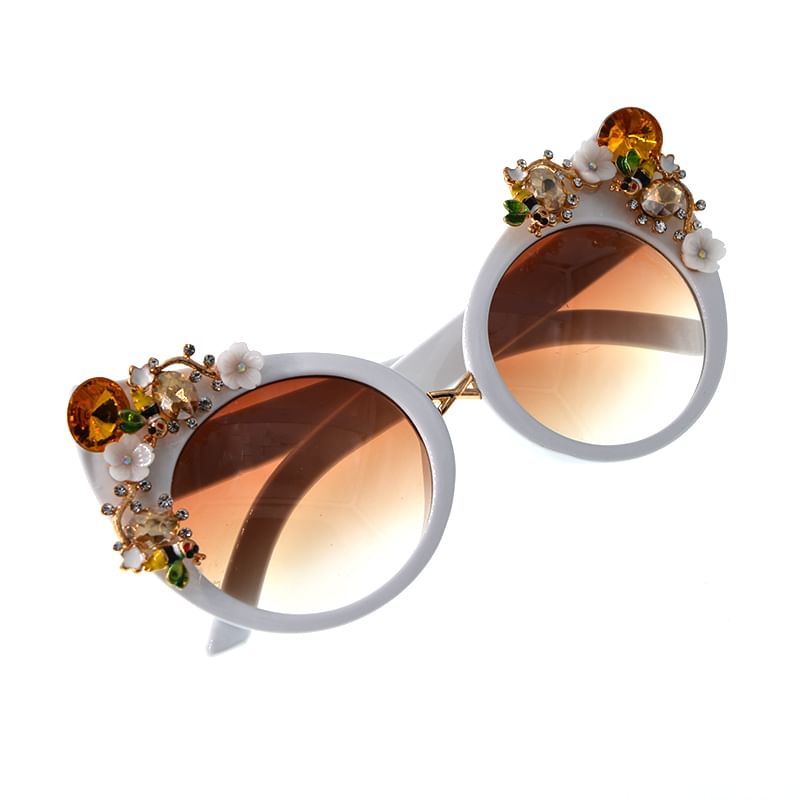 Rhinestone Sunglasses Eye Cat