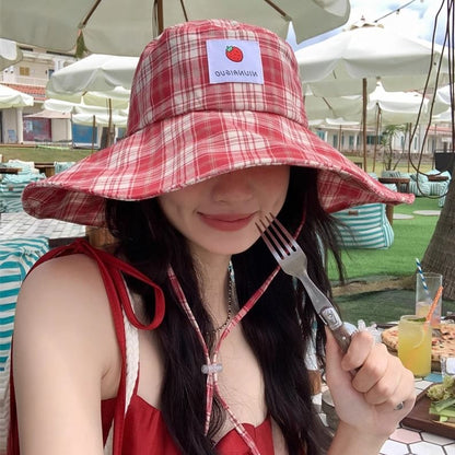 Lemon Plaid Hat Applique Sun