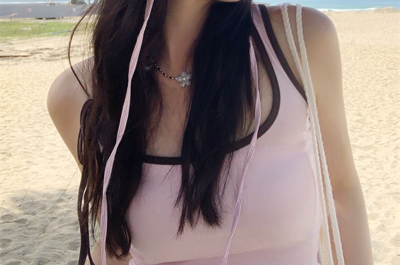 Hat Applique Lettering Striped Sun