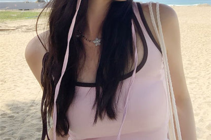 Hat Applique Lettering Striped Sun