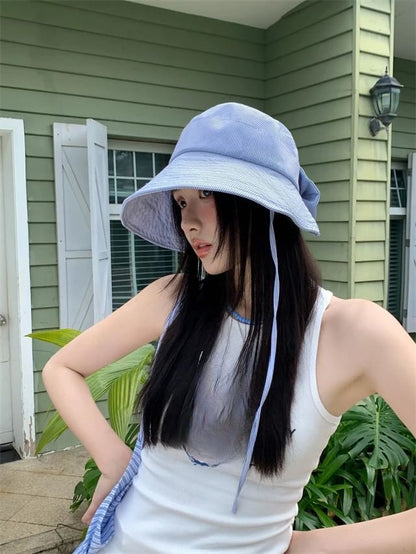 Hat Applique Lettering Striped Sun