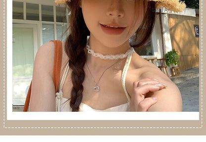 Sun Hat Straw Fringed Bow