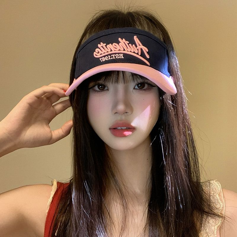 Embroidered Visor Sun Lettering Two-Tone