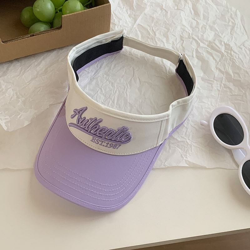 Embroidered Visor Sun Lettering Two-Tone