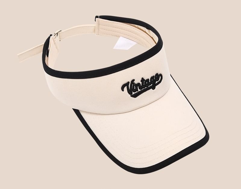 Sun Lettering Visor Embroidered Piped