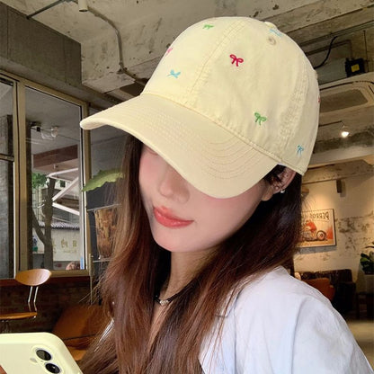 Cap Bow Baseball Embroidered