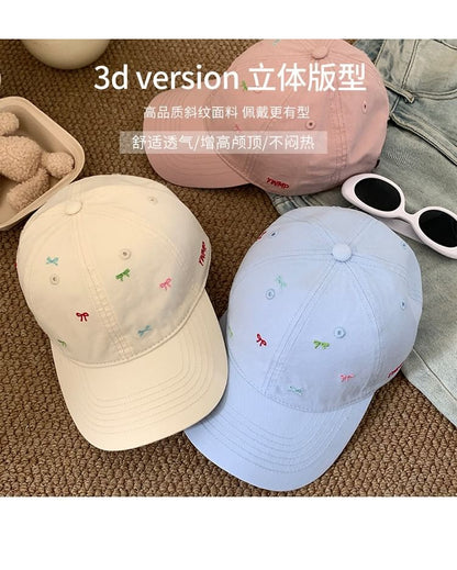 Cap Bow Baseball Embroidered
