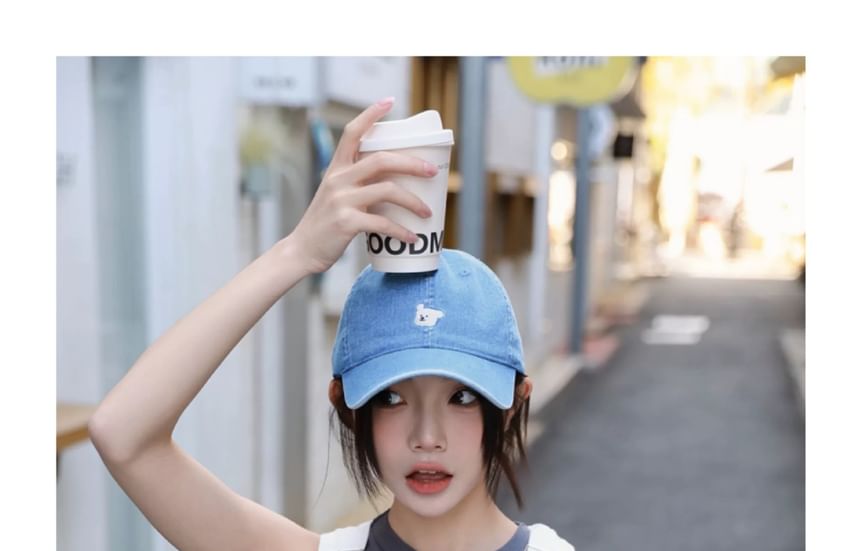 Embroidered Denim Cap Baseball Dog