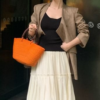 Spaghetti Plain Neck Top Scoop Camisole Strap