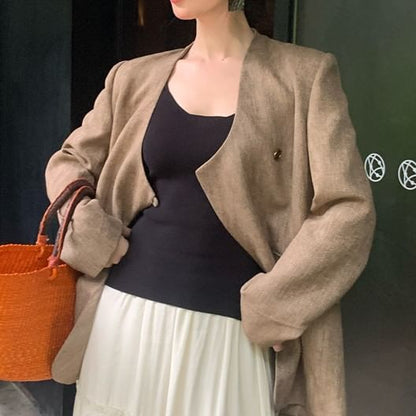 Strap Neck Camisole Scoop Top Spaghetti Plain