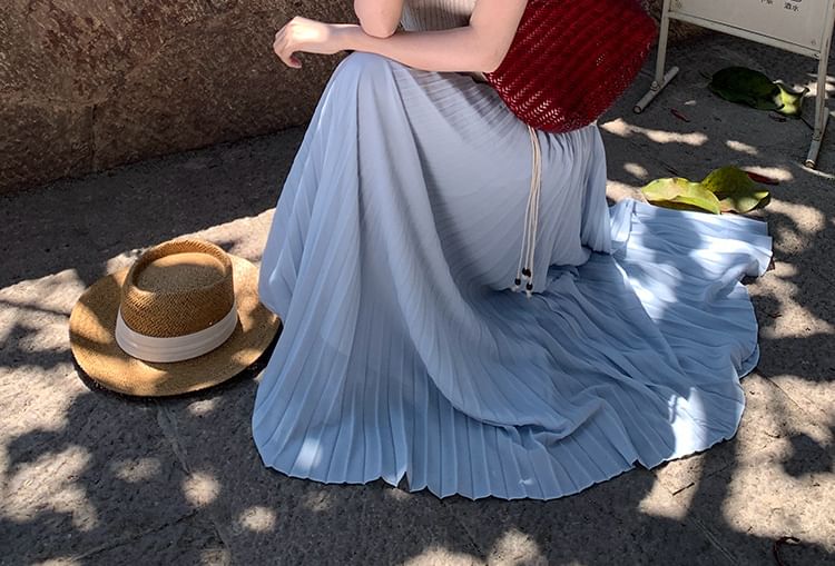 Knit Sleeveless Crew Top Plain Ribbed Neck