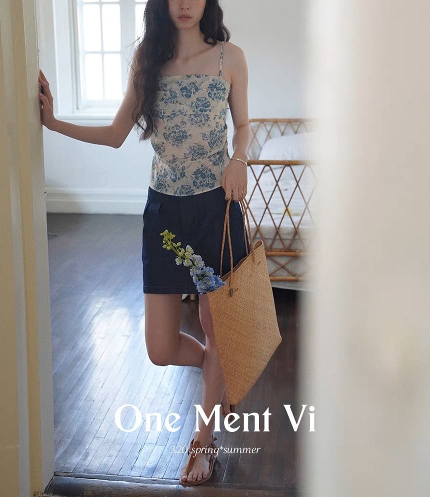 Print Floral Top Tube Sleeveless