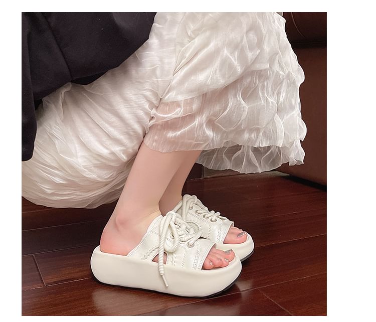 Sandals Slide Lace-Up Platform