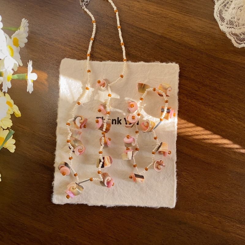 / Bead Shell Bracelet Necklace