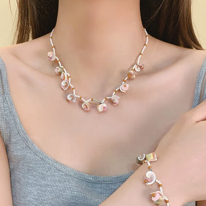 / Bead Shell Bracelet Necklace