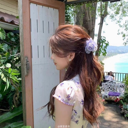 Flower Fabric Hair Claw