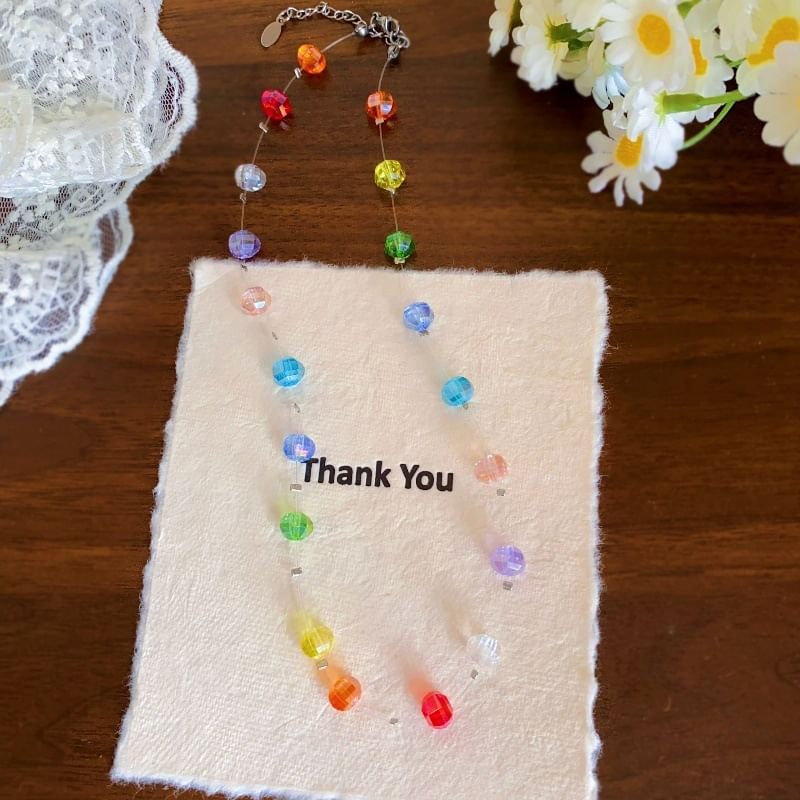 Necklace Rainbow Beaded