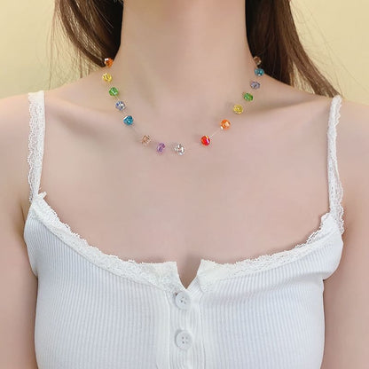 Necklace Rainbow Beaded