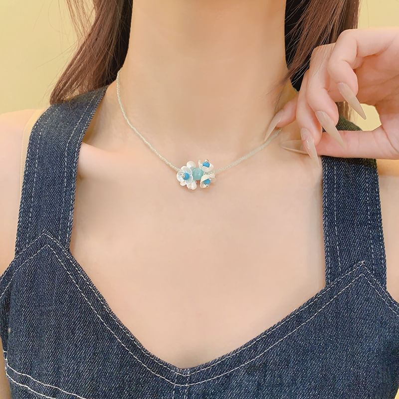 Beaded Floral Earring Drop / Necklace