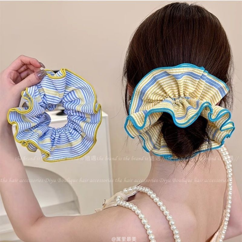 Scrunchie Striped Ruffled