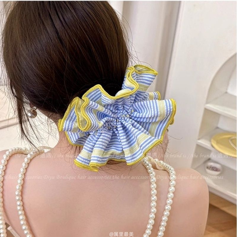 Scrunchie Striped Ruffled