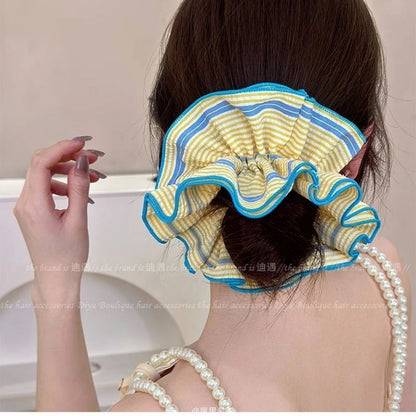 Scrunchie Striped Ruffled