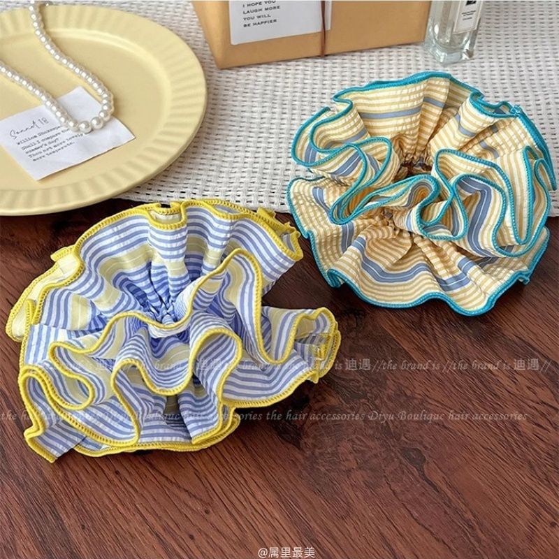 Scrunchie Striped Ruffled