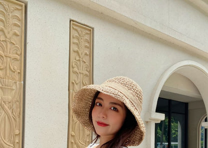 Hat Bow Straw Bucket