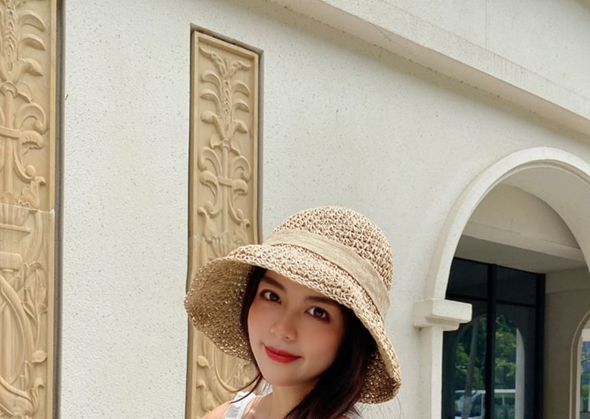 Hat Bow Straw Bucket