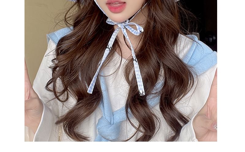 Plaid Bucket Bow Hat Print