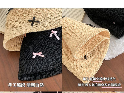 Cloche Hat Woven Bow