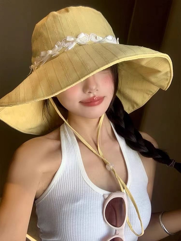 Sun Hat Applique Bow