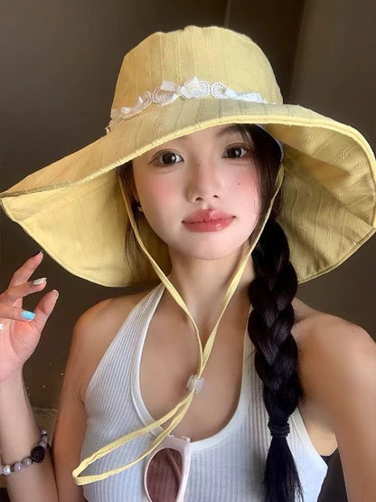 Sun Hat Applique Bow