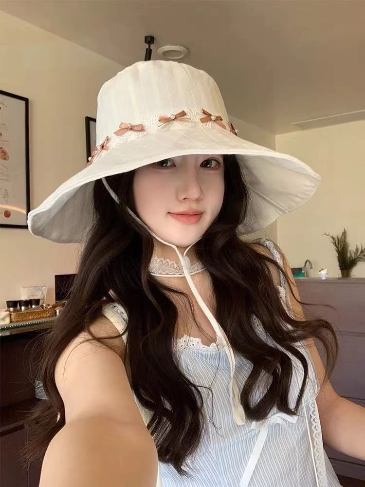 Sun Hat Applique Bow